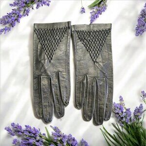 New Vintage Madova Firenze Italy Black Leather Gloves Size 7